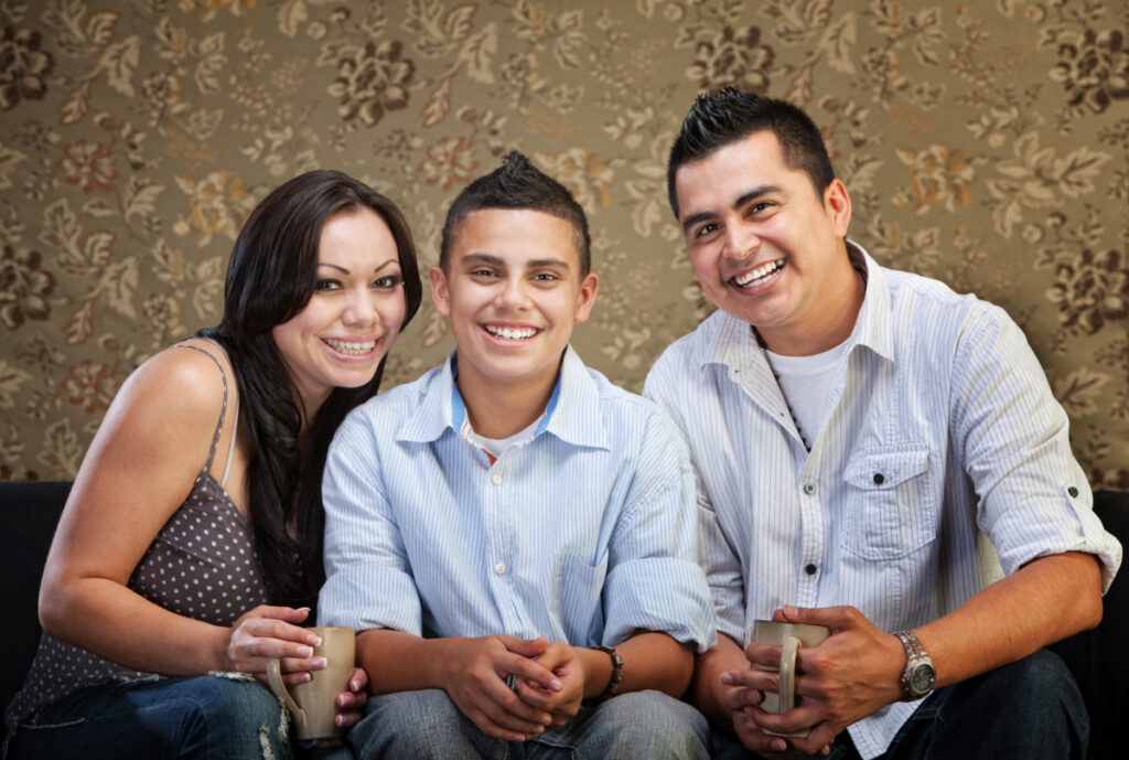 family sitting together