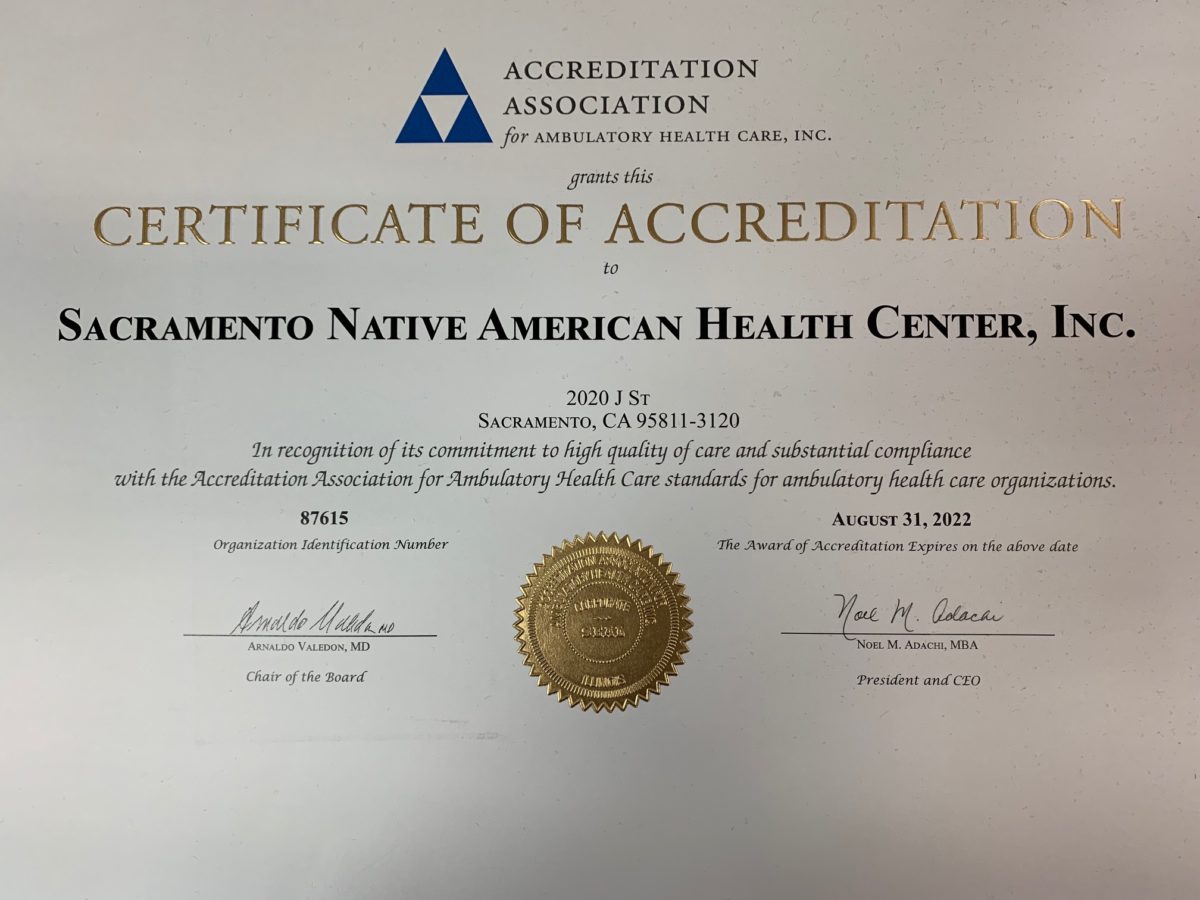 SNAHC granted renewed AAAHC accreditation - Sacramento Native American ...