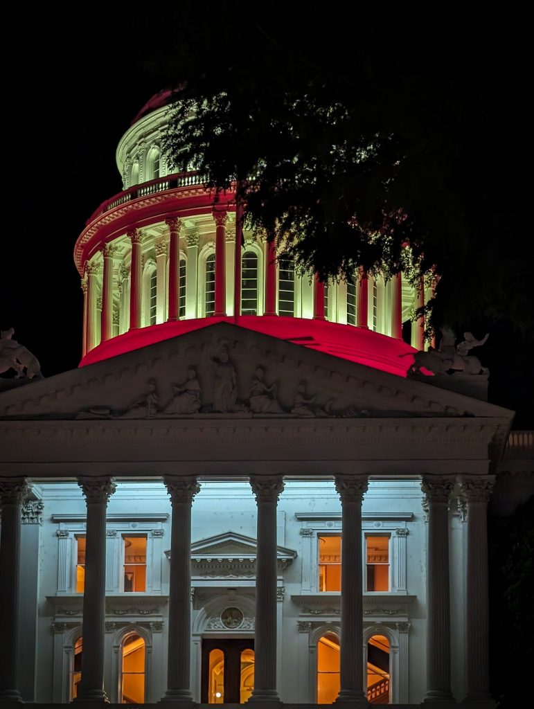 The Capitol done lit red.